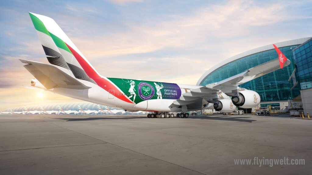 Emirates Airlines unveils its bespoke Airbus A380 "Winmbledon" livery