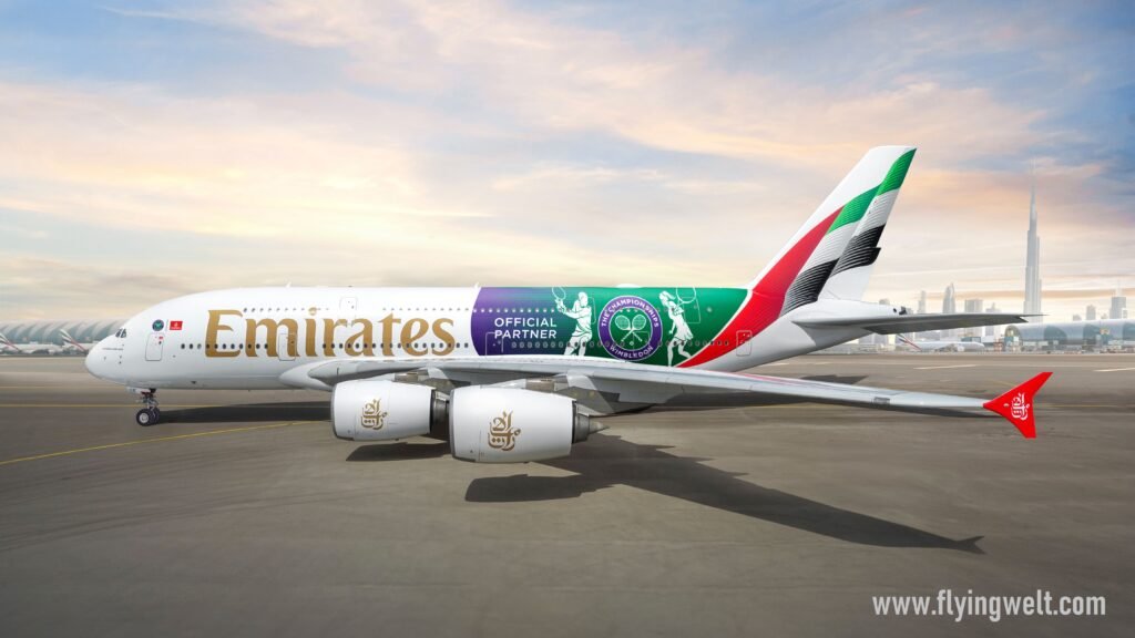 Emirates Airlines A380 "Winmbledon" livery