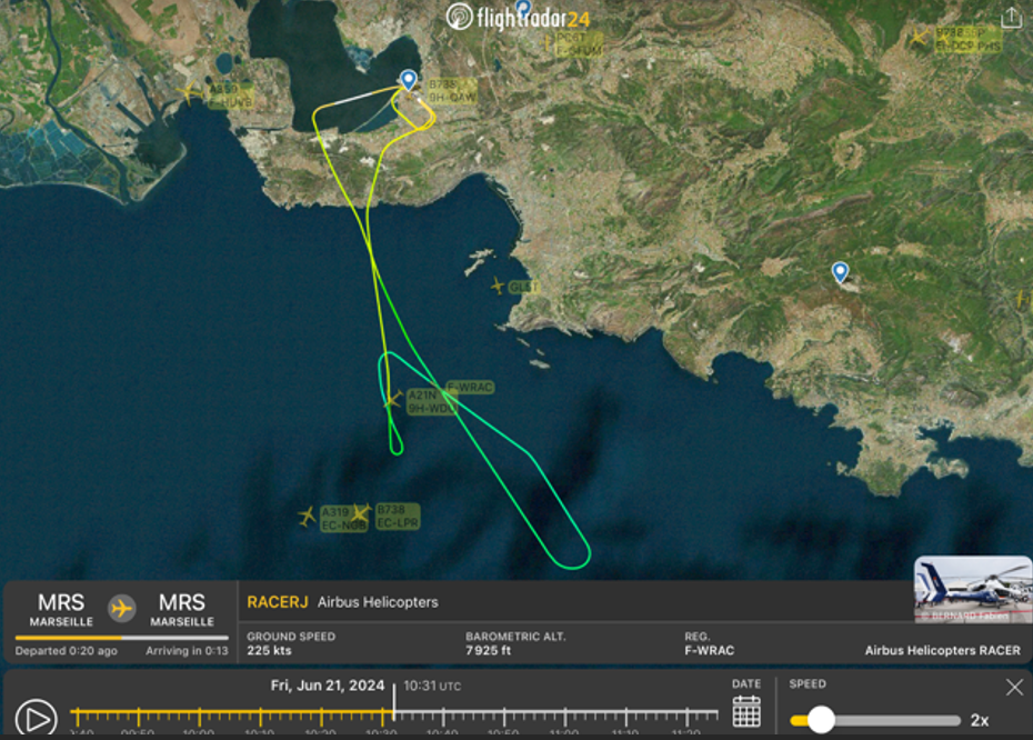 Airbus Racer helicopter flies at a speed of 420 km/h